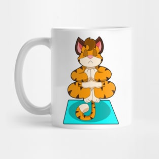 Tiger at Yoga on Yoga mat Mug